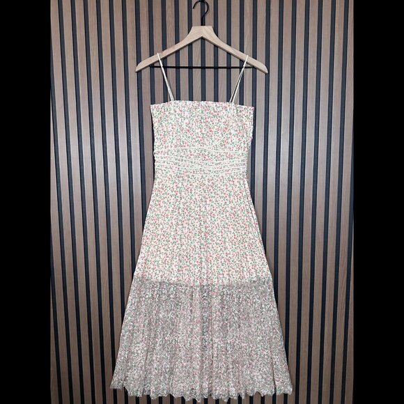 Ai Mi Li Dress Small A Line Minimalist Floral Holiday Prom Dress Spaghetti Strap - Picture 1 of 5